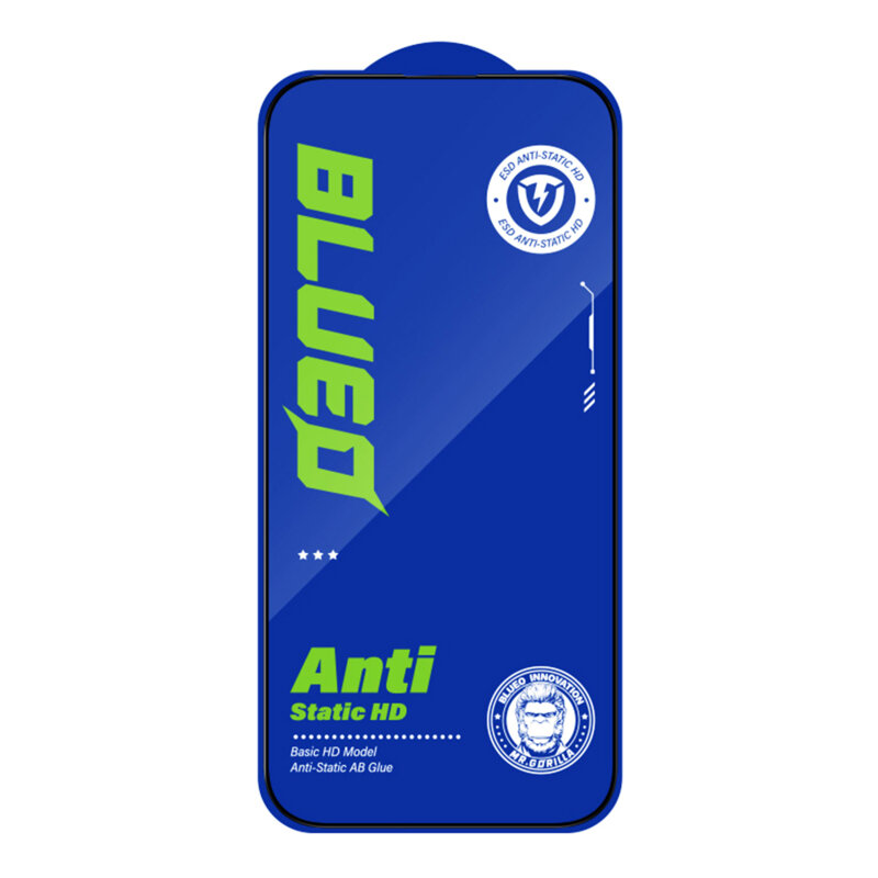 [Pachet 5x] Folie iPhone 16 Plus Blueo Anti-Static HD Glass, negru
