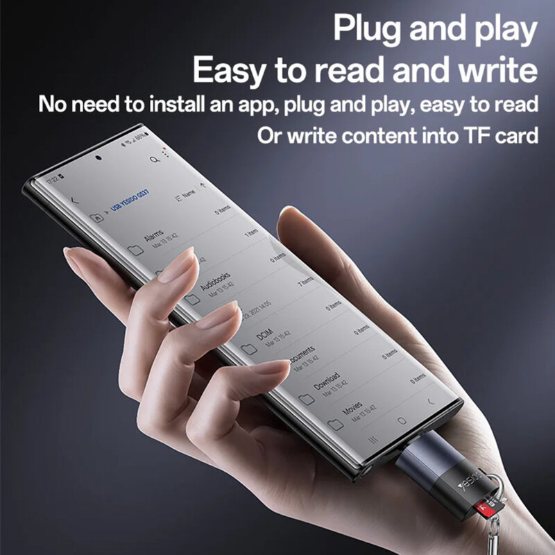 Cititor de carduri, adaptor Type-C la TF Yesido, negru, GS37