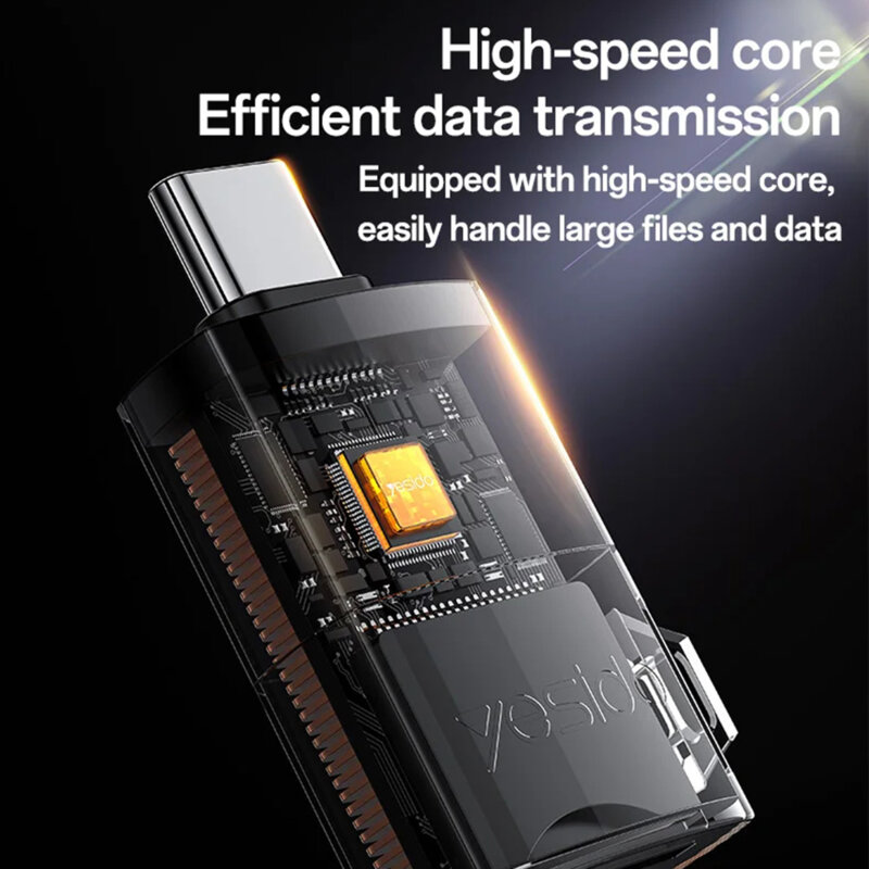 Cititor de carduri, adaptor Type-C la TF Yesido, negru, GS37