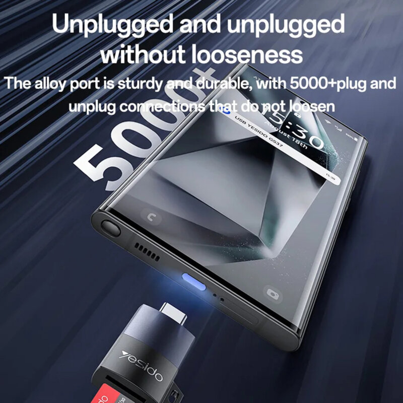 Cititor de carduri, adaptor Type-C la TF Yesido, negru, GS37