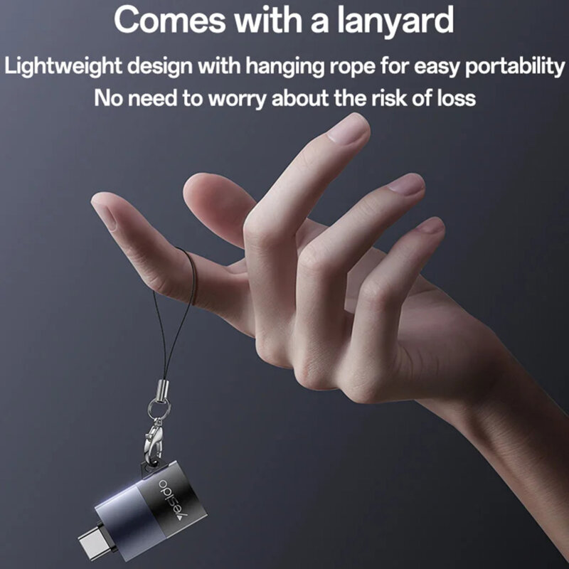 Cititor de carduri, adaptor Type-C la TF Yesido, negru, GS37