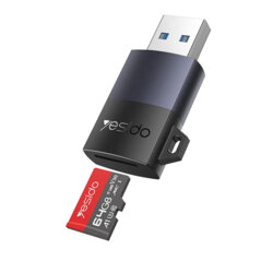 Cititor de carduri, adaptor USB la TF Yesido, negru, GS36