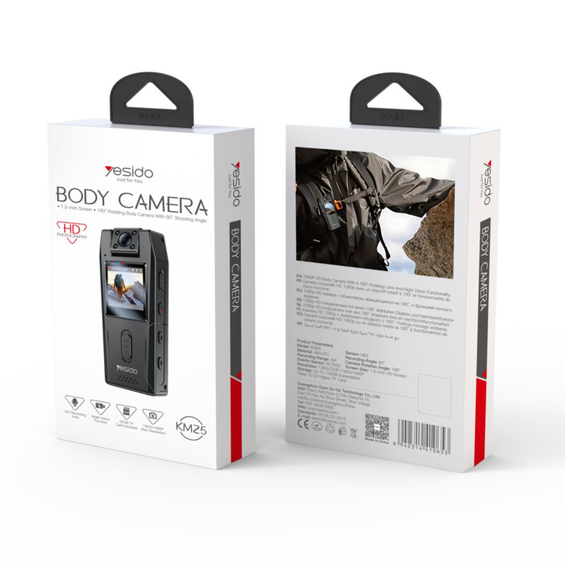 Camera video portabila Full HD 1080P Yesido KM25, negru