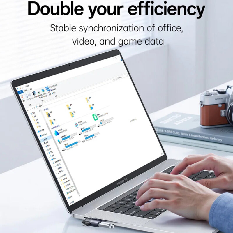 Adaptor OTG 2in1 USB la Lightning & Type-C Yesido GS35, gri