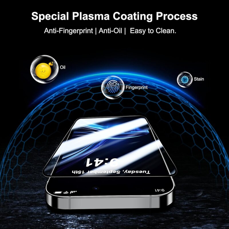 Folie iPhone 14 Pro Blueo Anti-Broken Glass, negru