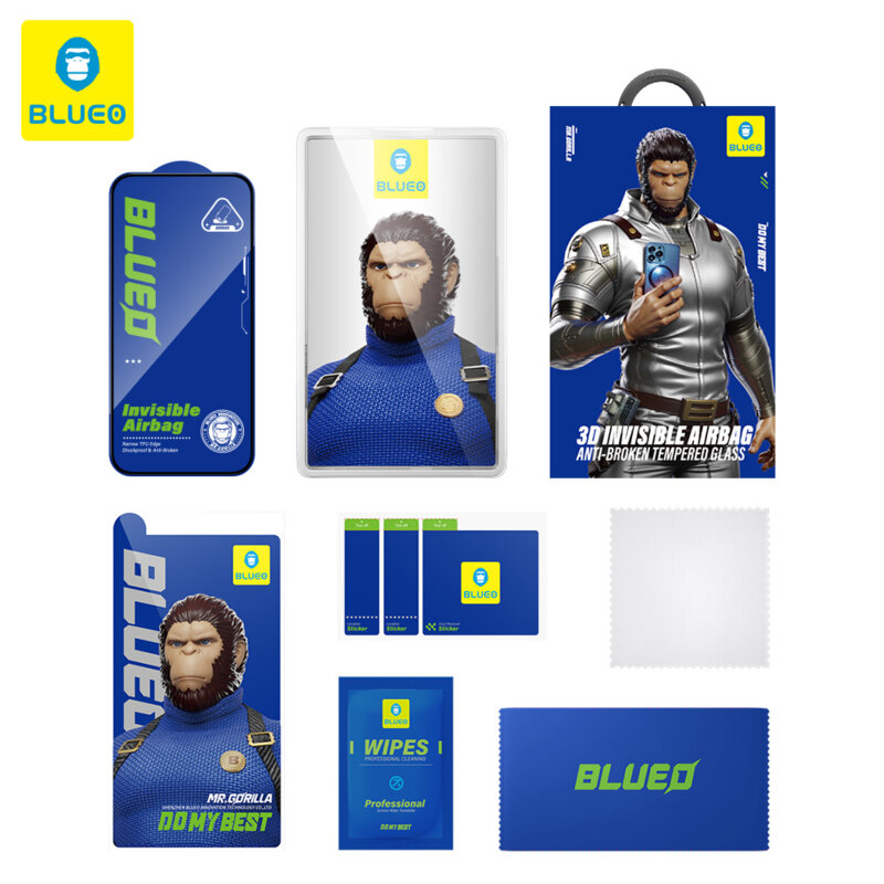 Folie iPhone 14 Pro Blueo Anti-Broken Glass, negru