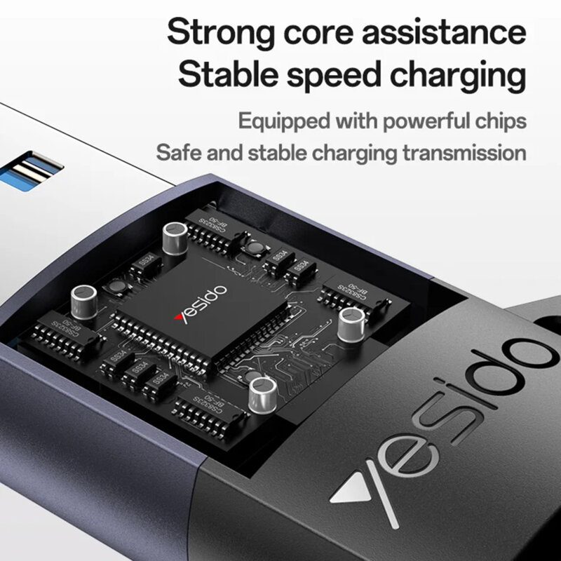 Adaptor OTG USB la Type-C, 18W Yesido GS34, gri