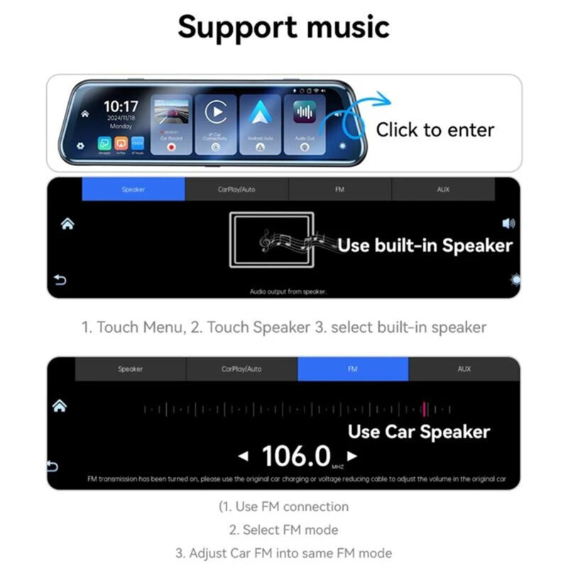 Oglinda retrovizoare inteligenta, camera auto oglinda 4K Yesido KM24