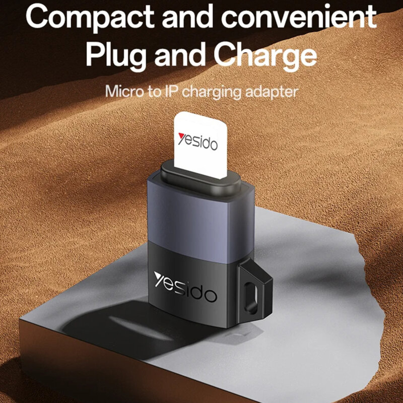 Adaptor OTG Micro-USB la Lightning, 12W Yesido GS30, gri