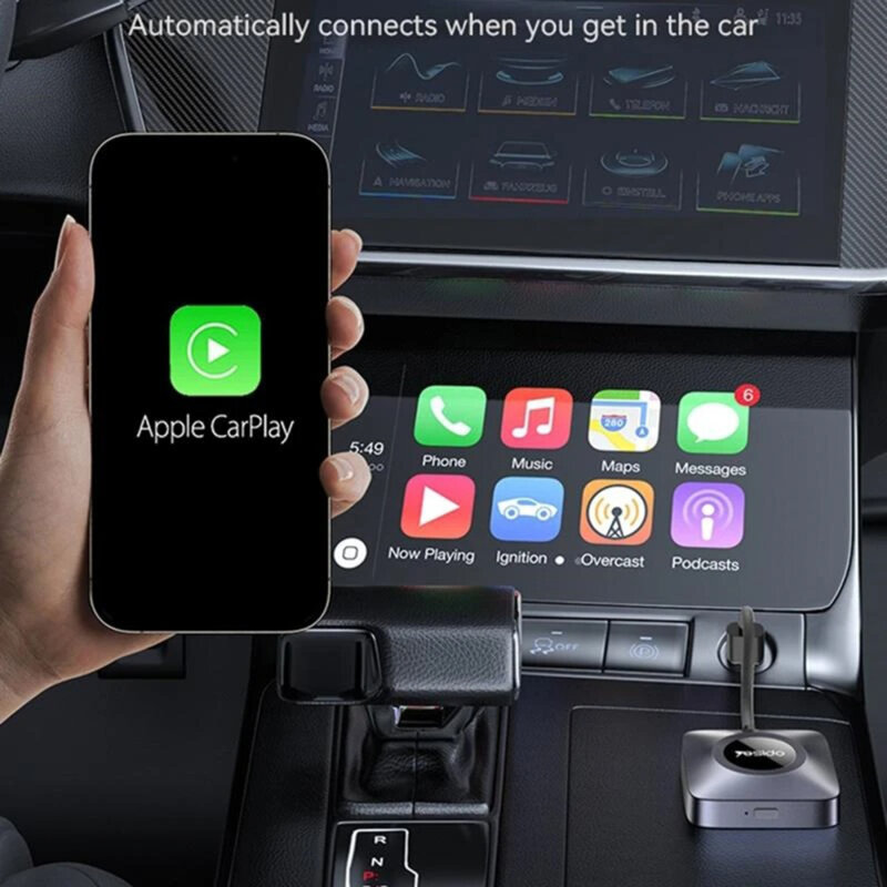 Adaptor wireless CarPlay Wi-Fi 6, Bluetooth 5.0 Yesido, KM23