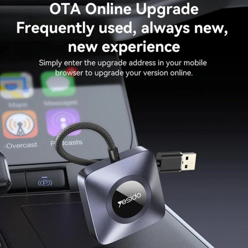 Adaptor wireless CarPlay Wi-Fi 6, Bluetooth 5.0 Yesido, KM23