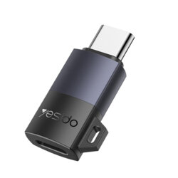 Adaptor OTG Lightning la Type-C, 60W Yesido GS28, gri