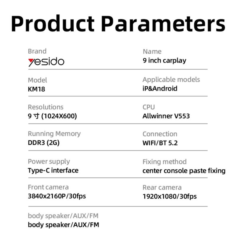 Camera auto HD display 9