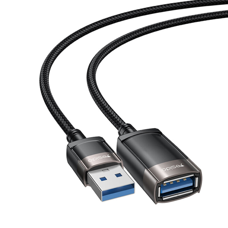 Cablu cu adaptor de prelungire USB, 1.5m Yesido GS26, gri