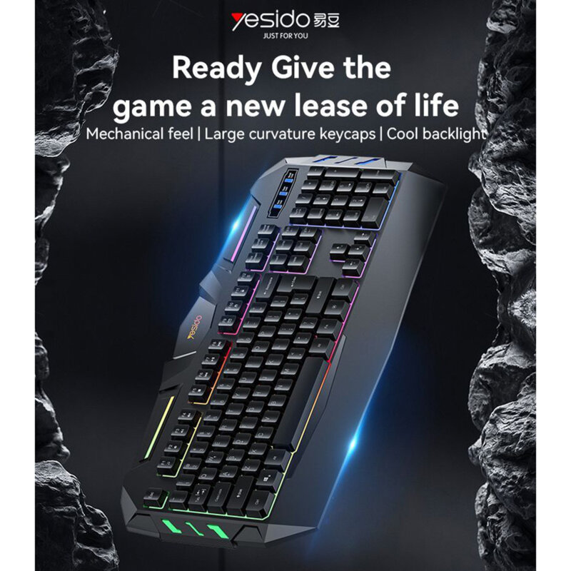 Tastatura gaming profesionala RGB, 104 taste Yesido KB21, negru