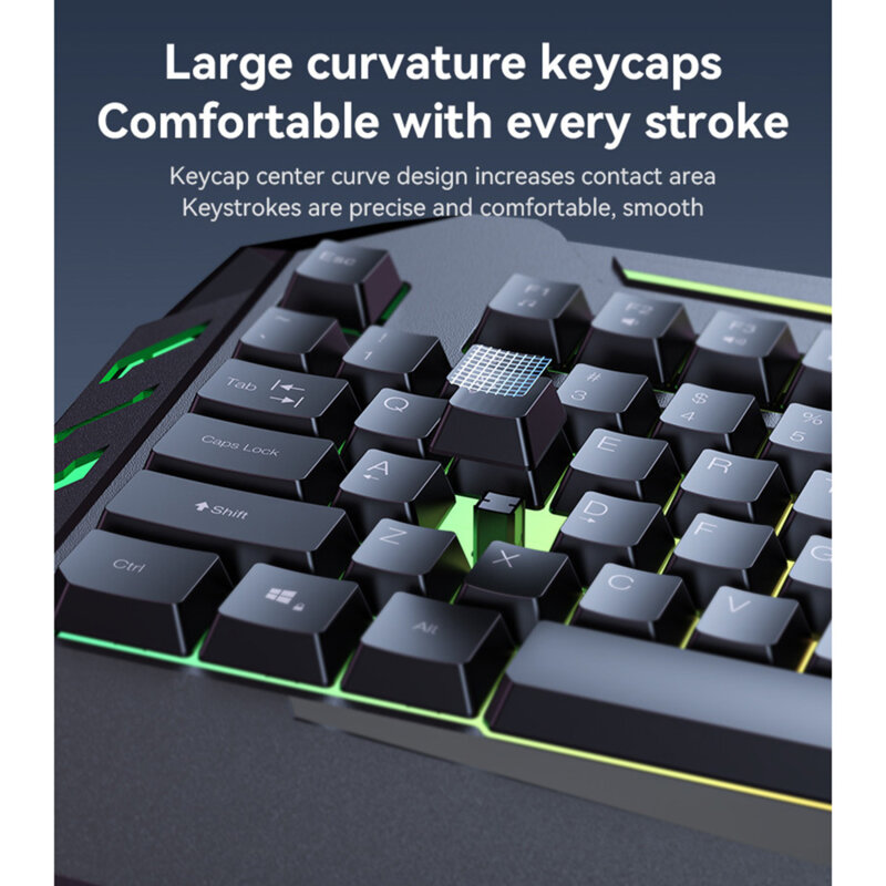 Tastatura gaming profesionala RGB, 104 taste Yesido KB21, negru