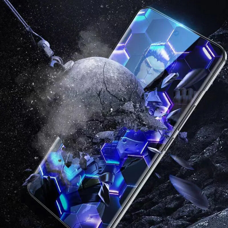 Folie iPhone 16 Pro Max cu aplicator Blueo Anti-Dust HD Glass, negru