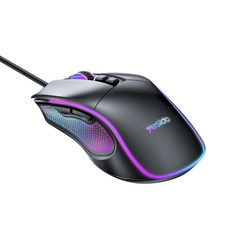 Mouse pentru gaming profesional, 7200DPI, RGB Yesido KB20, negru