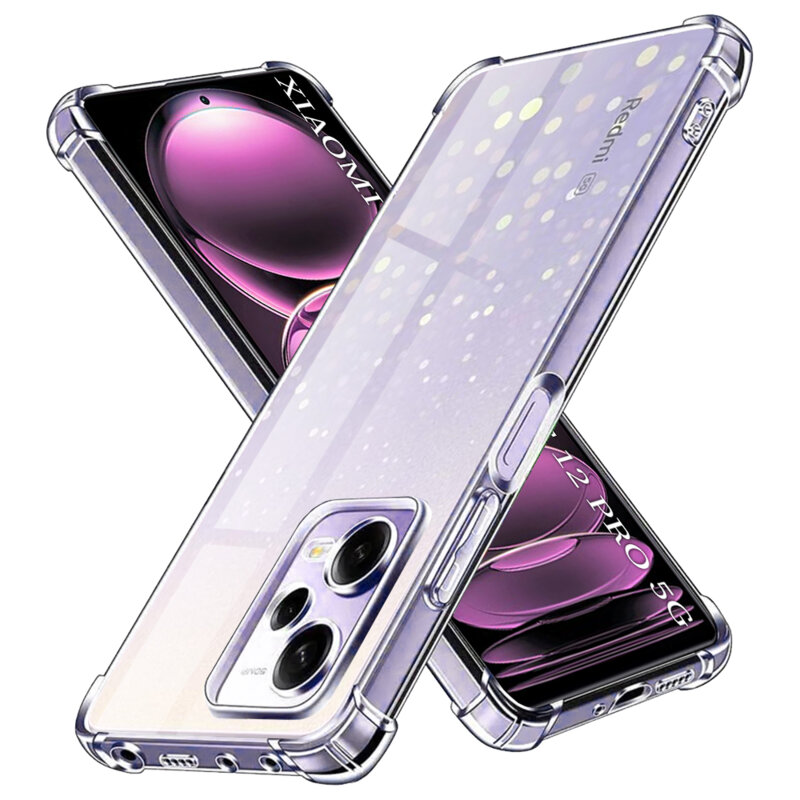 Husa Xiaomi Redmi Note 12 Pro 5G Techsuit Shockproof Clear Silicone, transparenta