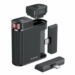 Microfon tip lavariera 360°, 600mAh, magnetic Yesido KR19, negru