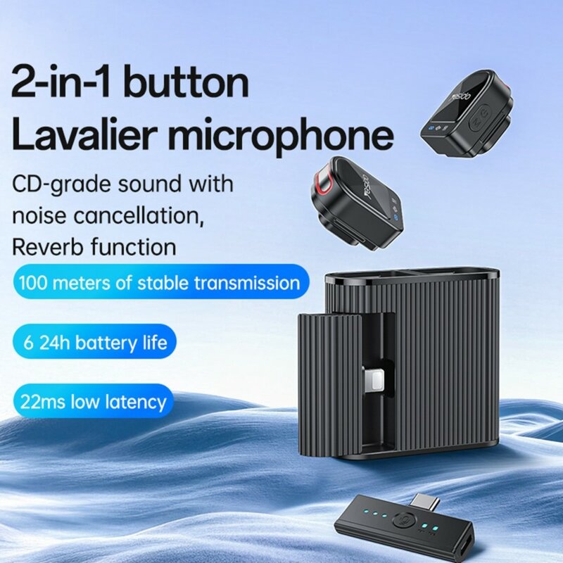Microfon tip lavariera 360°, 600mAh, magnetic Yesido KR19, negru