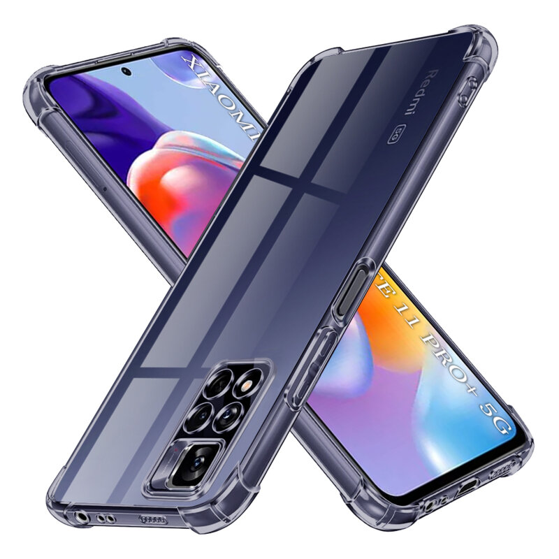 Husa Xiaomi Redmi Note 11 Pro+ 5G Techsuit Shockproof Clear Silicone, fumuriu