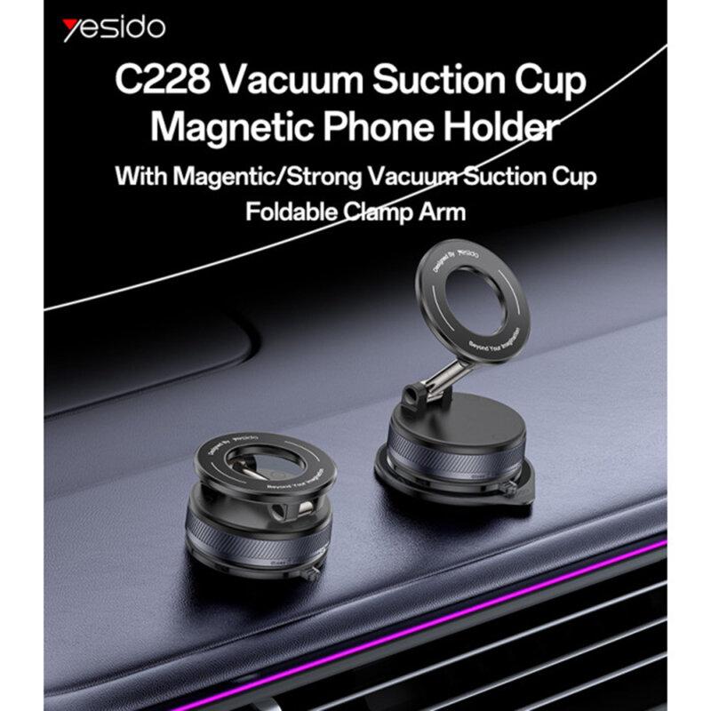 Suport auto magnetic pentru bord, telescopic, 360 Yesido C228