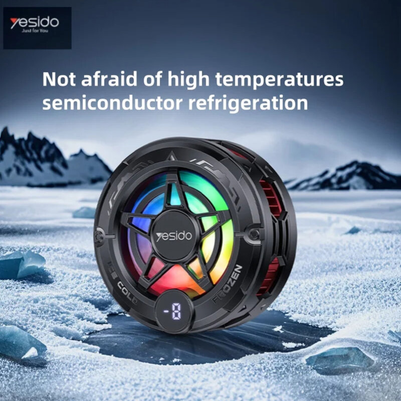 Cooler telefon magnetic cu RGB si afisaj Yesido, negru, C226