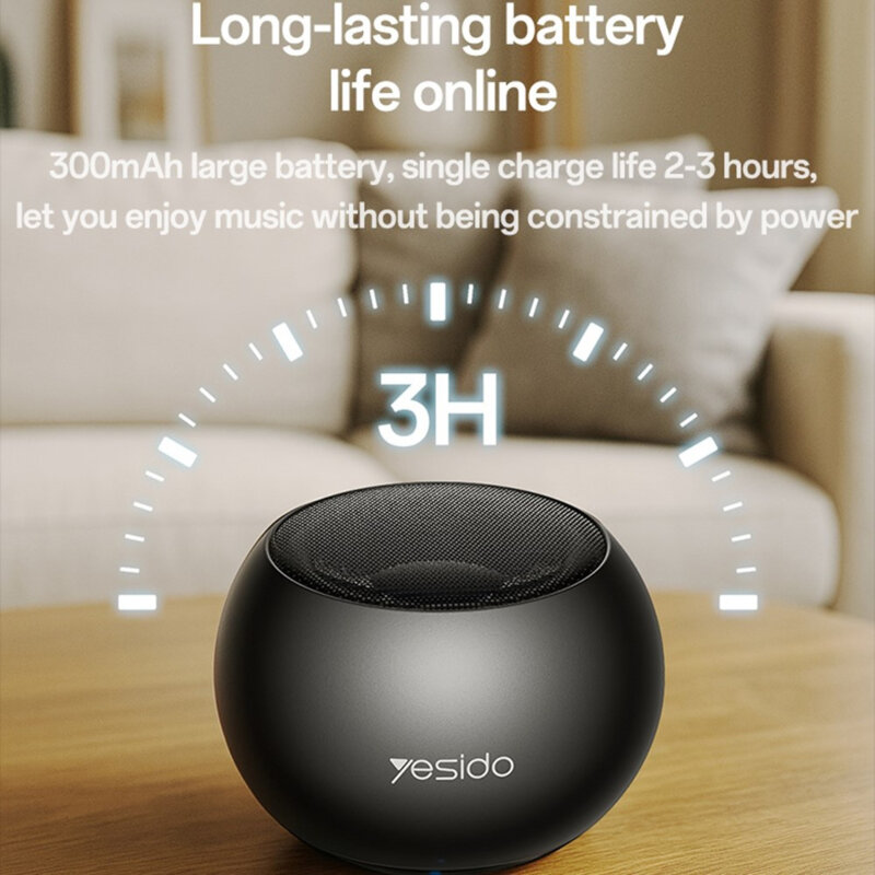 Boxa portabila Bluetooth 5.0, 3W, 300mAh Yesido YSW33, negru