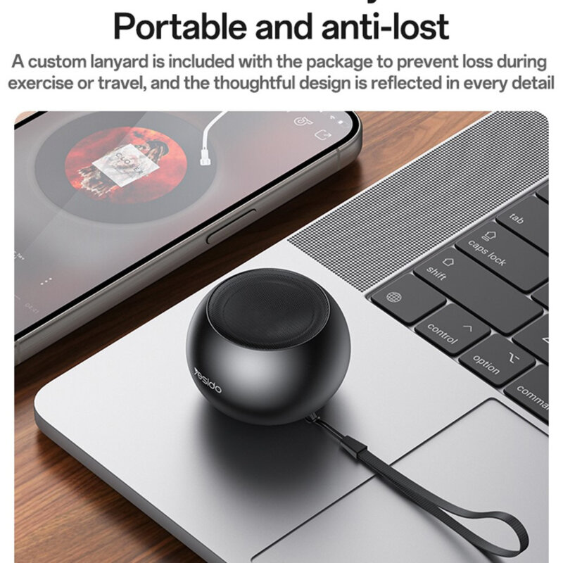 Boxa portabila Bluetooth 5.0, 3W, 300mAh Yesido YSW33, negru