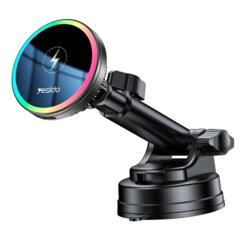 Suport auto magnetic 2in1, bord/grila, 15W Yesido C315, negru