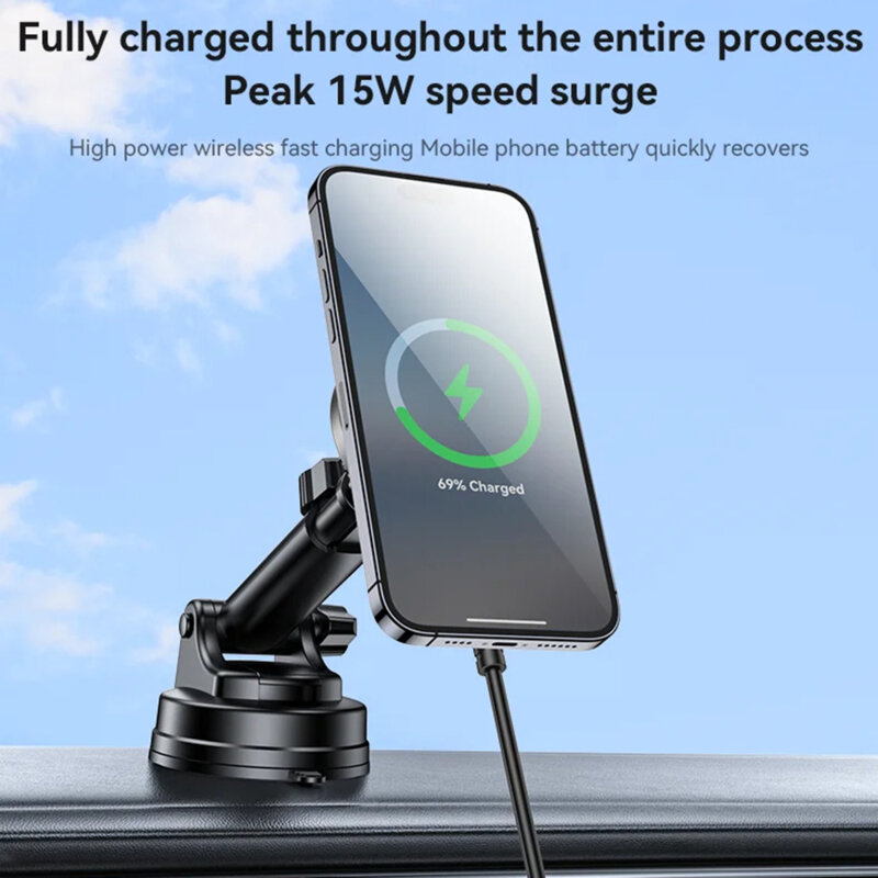 Suport auto magnetic 2in1, bord/grila, 15W Yesido C315, negru