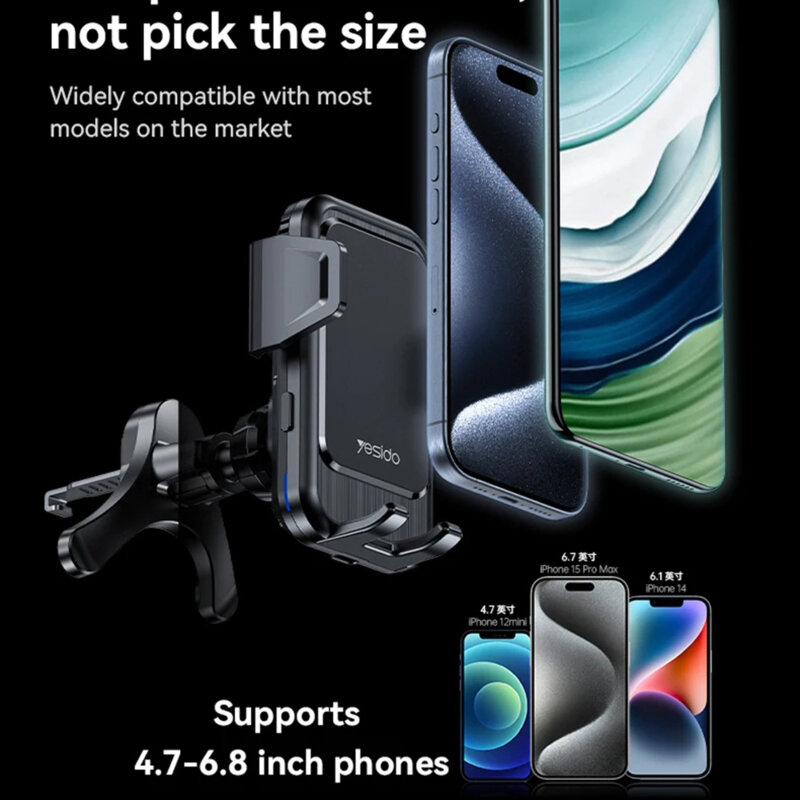 Suport auto cu incarcare wireless inteligenta, 15W Yesido C312