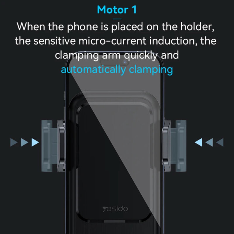 Suport auto cu incarcare wireless inteligenta, 15W Yesido C312