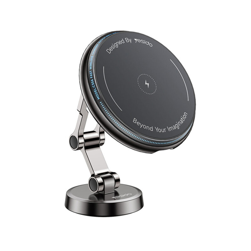Suport auto magnetic pentru bord cu 3-axe, 15W Yesido C306