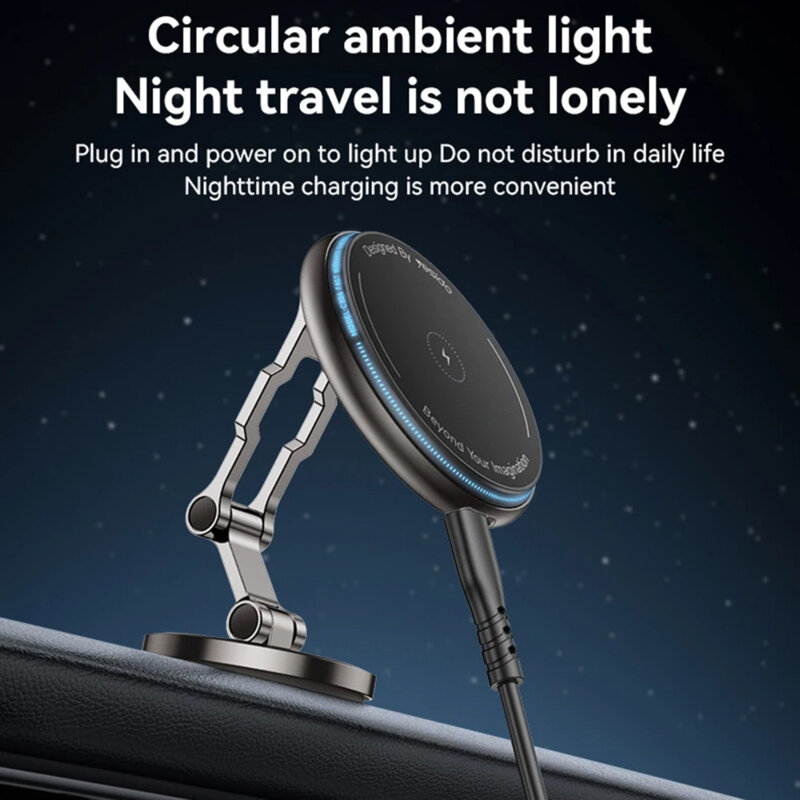 Suport auto magnetic pentru bord cu 3-axe, 15W Yesido C306