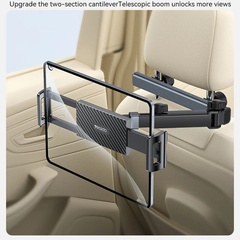 Suport auto tetiera cu brat telescopic, extra wide Yesido C294