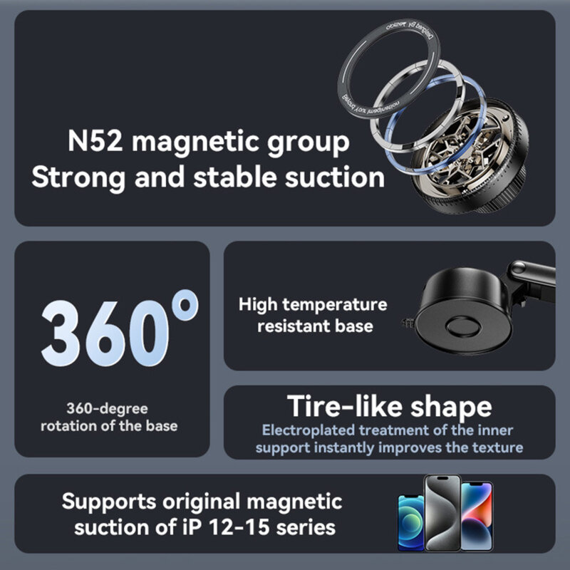Suport auto magnetic pentru telefon cu design unic Yesido C266