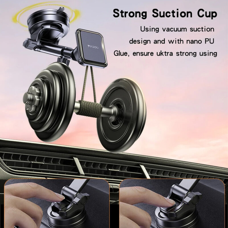 Suport auto magnetic pentru bord/parbriz, telescopic Yesido C263