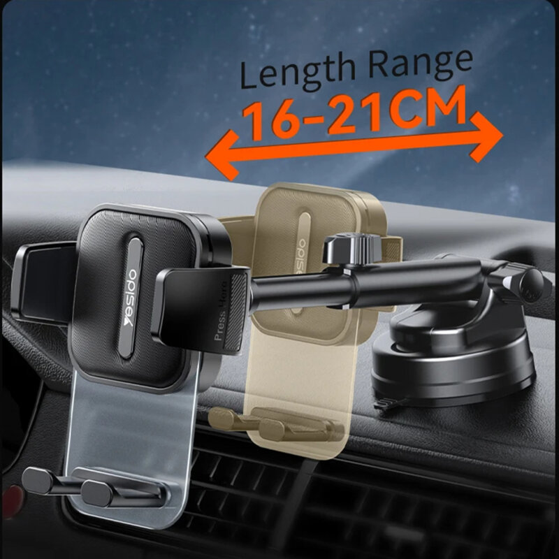 Suport auto pentru telefon 2in1 cu panou transparent Yesido C261