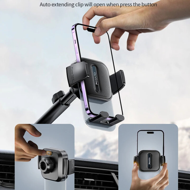 Suport auto pentru telefon 2in1 cu panou transparent Yesido C261