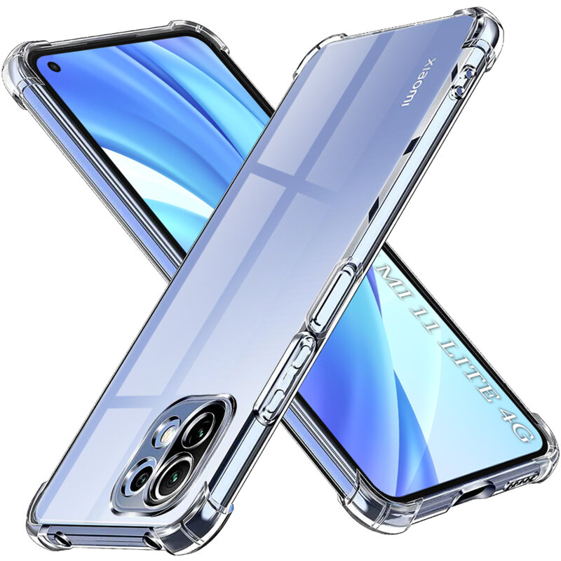 Husa Xiaomi Mi 11 Lite Techsuit Shockproof Clear Silicone, transparenta