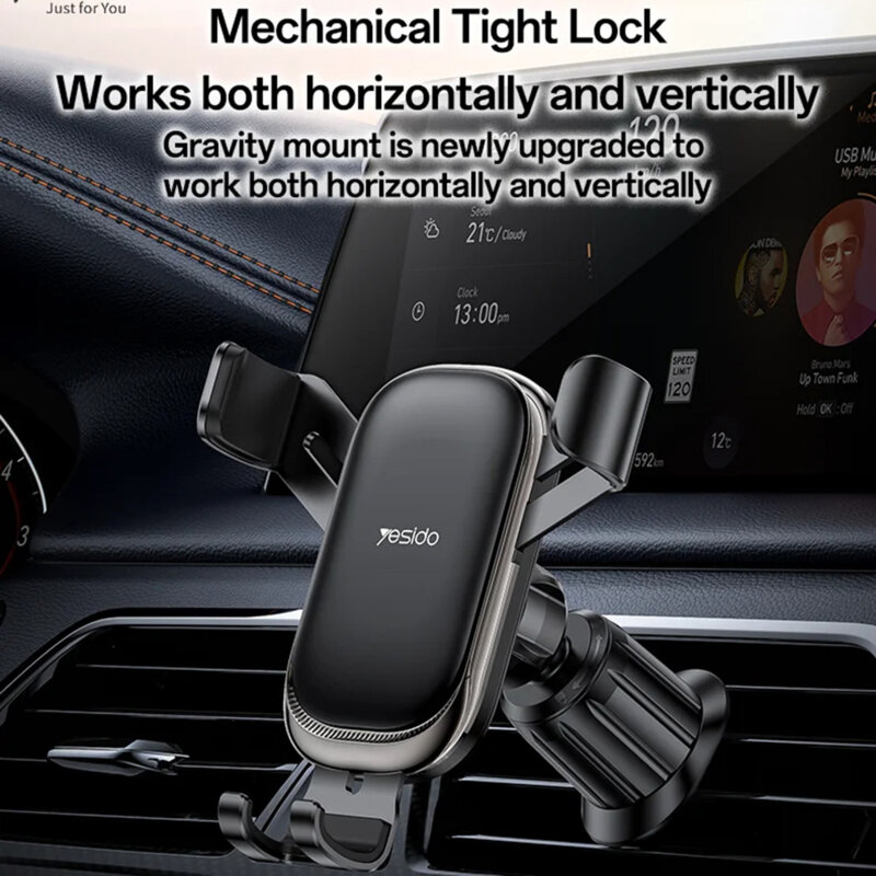 Suport auto gravity pentru grila, blocare mecanica Yesido C247