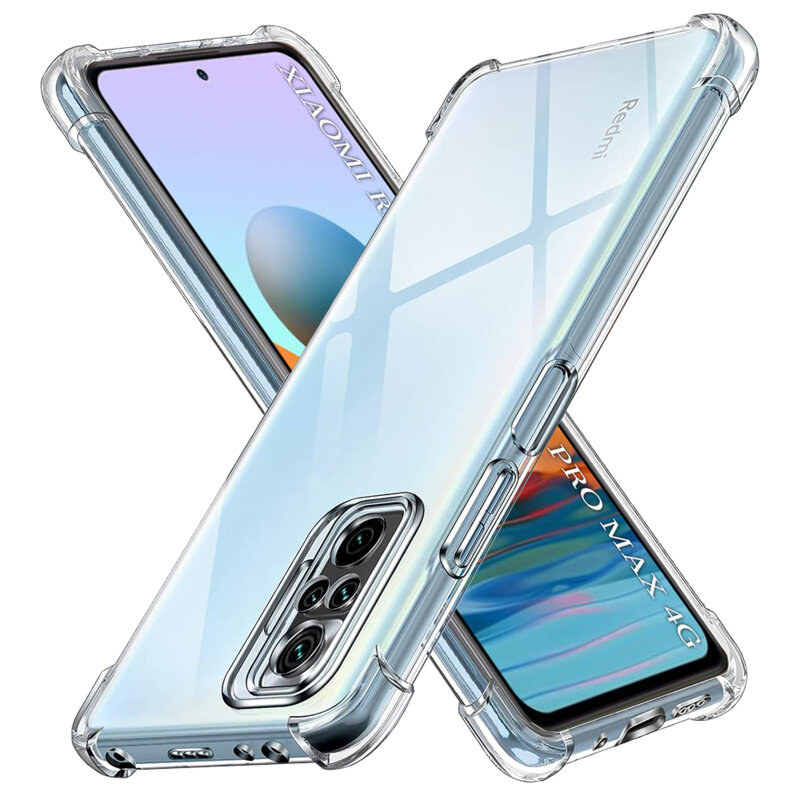 Husa Xiaomi Redmi Note 10 Pro Max Techsuit Shockproof Clear Silicone, transparenta