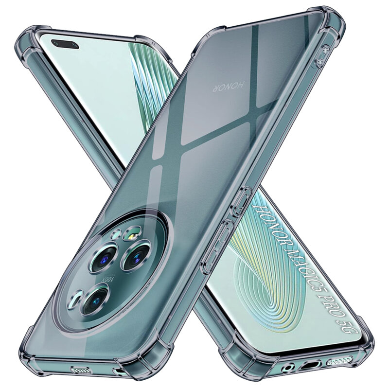 Husa Honor Magic5 Pro Techsuit Shockproof Clear Silicone, fumuriu