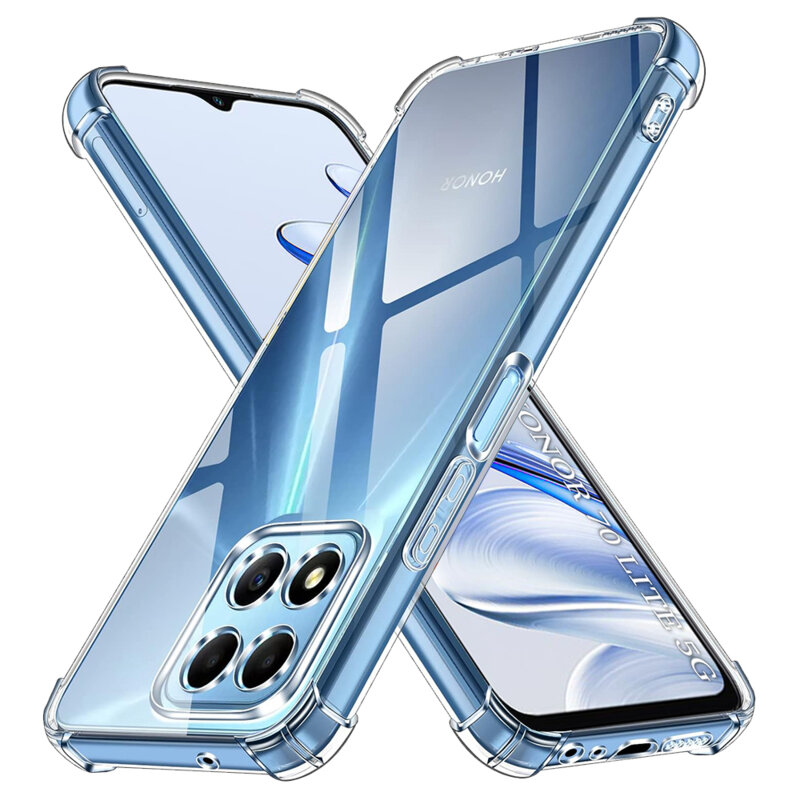Husa Honor 70 Lite Techsuit Shockproof Clear Silicone, transparenta