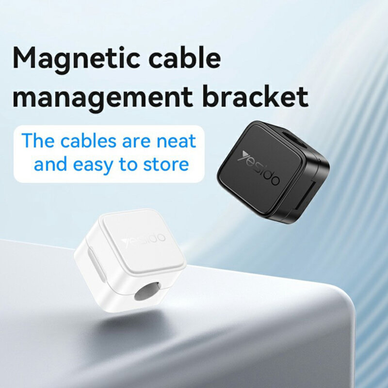 [Pachet 4x] Mini organizator cabluri cu clips magnetice Yesido, alb, C216