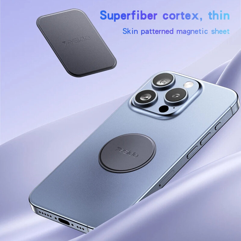 [Set 2x] Placuta metalica suport magnetic telefon Yesido C207