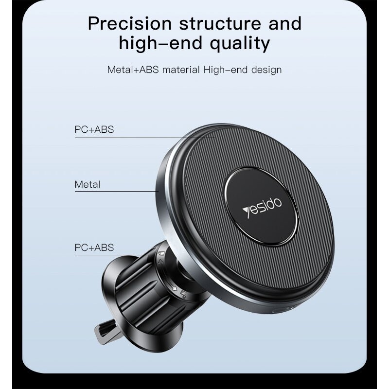 Suport auto magnetic cu aplicare pe bord 15W, Yesido C190
