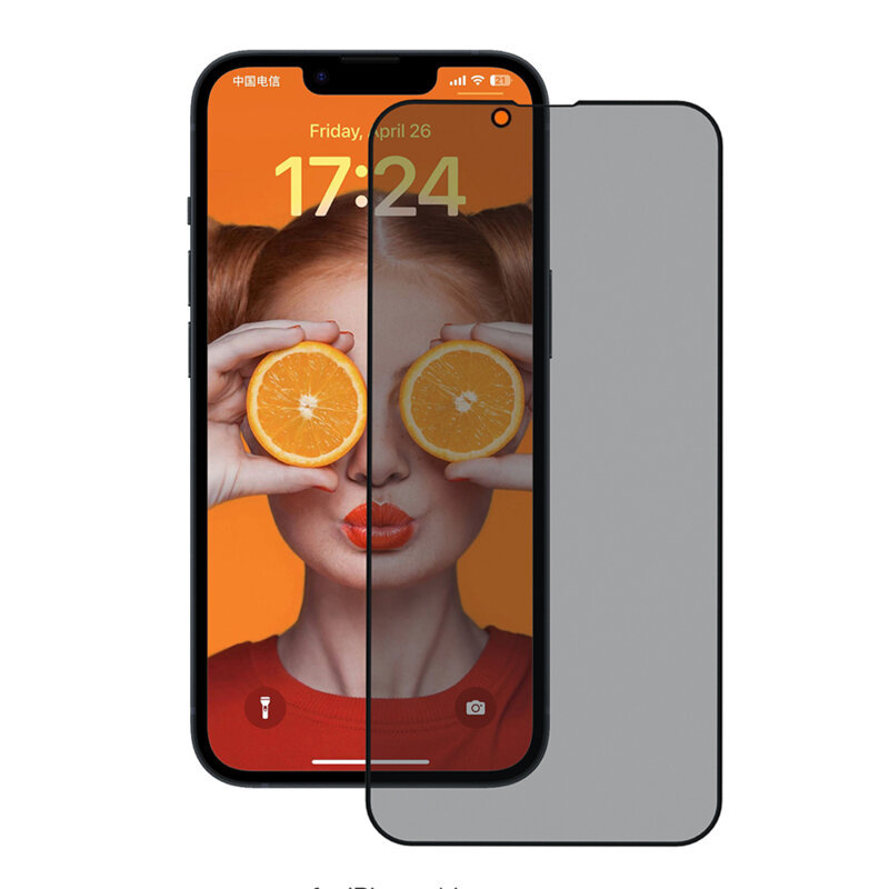 Folie sticla iPhone 14 ANANK 2.5D Reinforced Edge Privacy Screen Protector, negru